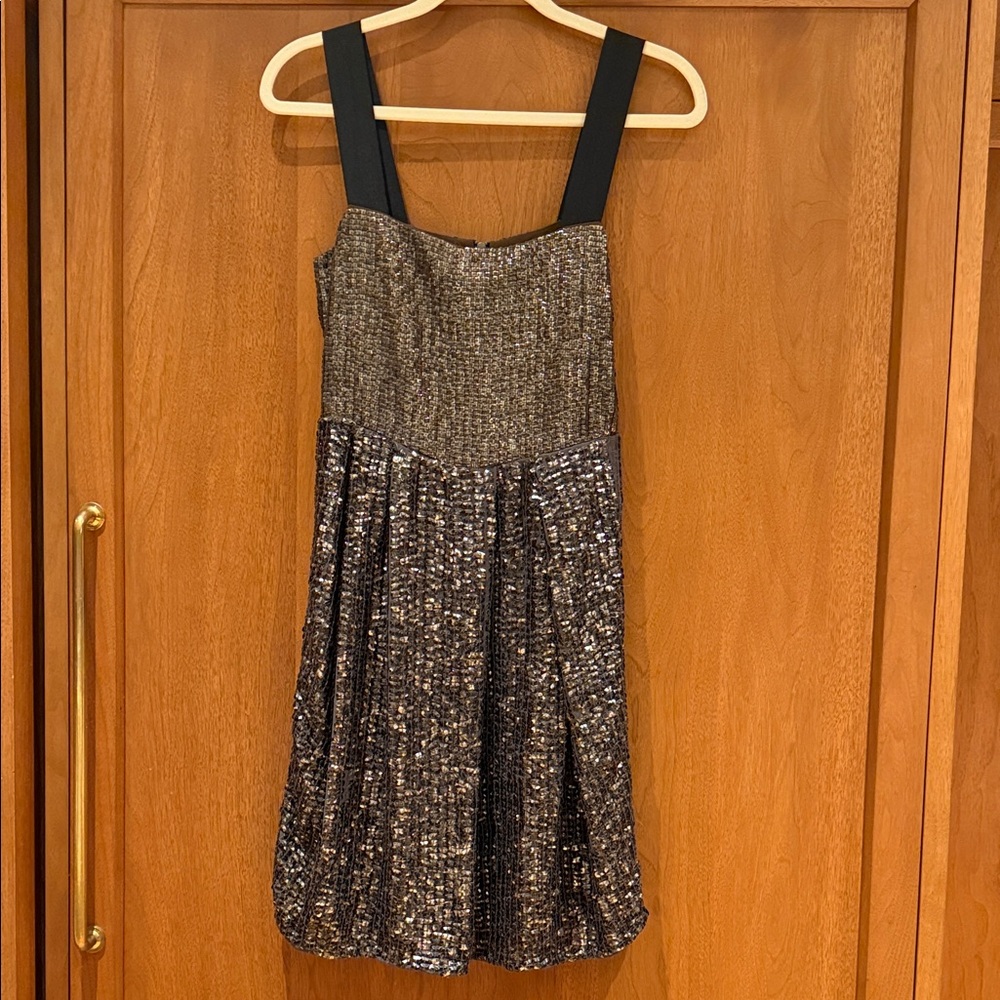 Reiss Vintage Black Copper and Gold Beaded Dress